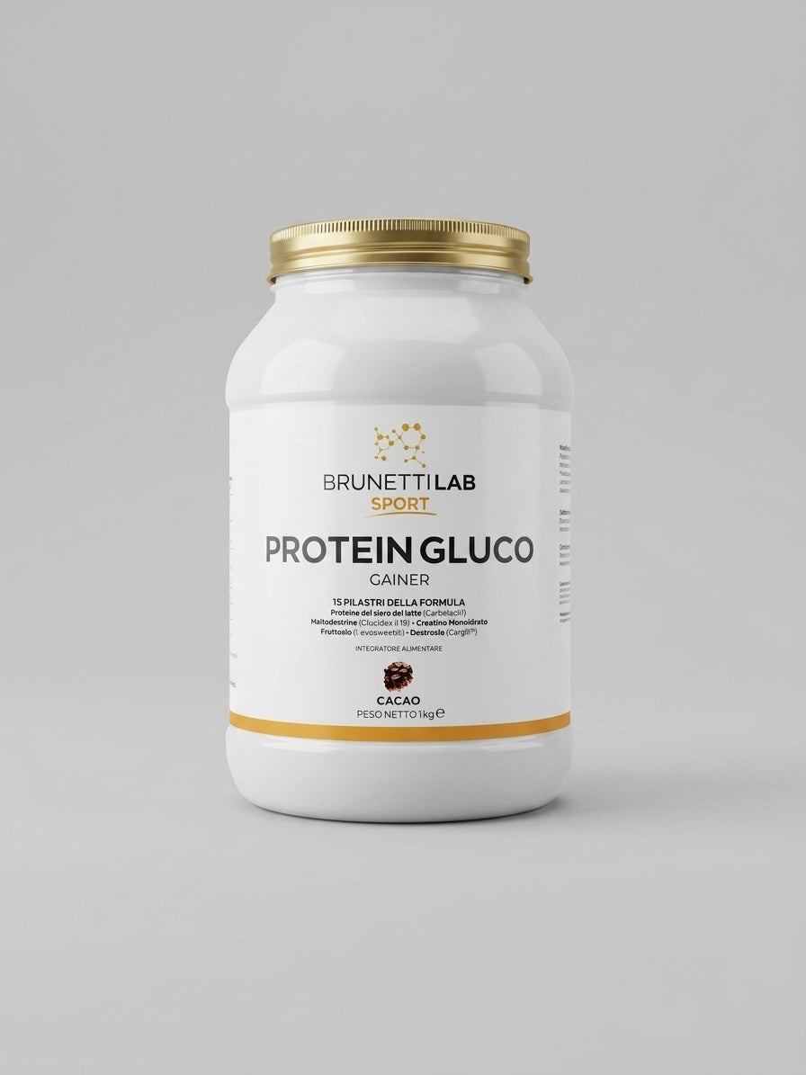 ProteinGluco: Gainer 50/30/10 con Siero Grass-Fed e Creatina